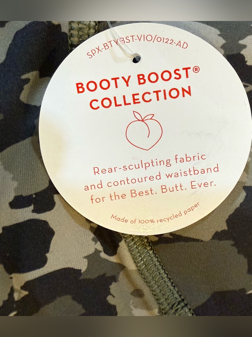 SPANX Booty Boost 7/8 Leggings Large NWT Brushed Collage Dark Palm Camo - Picture 9 of 13